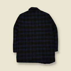 1960s | Pendleton | Wool Check Coat | Navy - 16