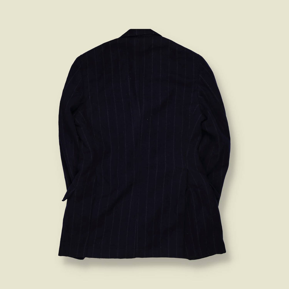 1970s | Polo Ralph Lauren | Pinstripe Wool Blazer | Navy - 12