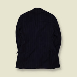 1970s | Polo Ralph Lauren | Pinstripe Wool Blazer | Navy - 12