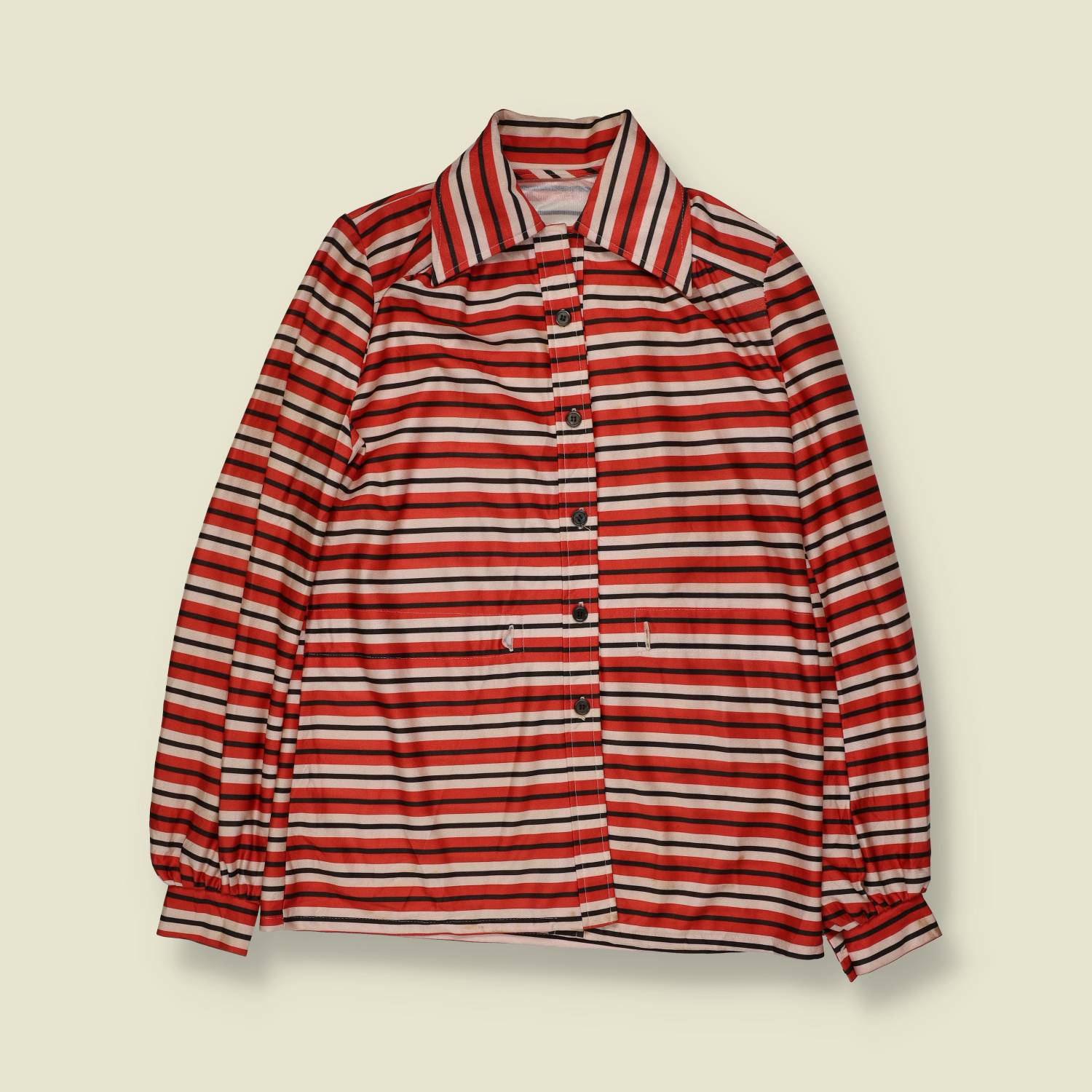 1970s | Striped Blouse | Red - 10