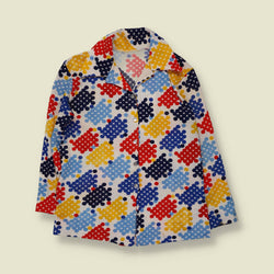 1970s | Geometric Print Blouse | Multi - 12