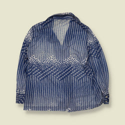 1970s | Geometric Print Blouse | Blue - 12
