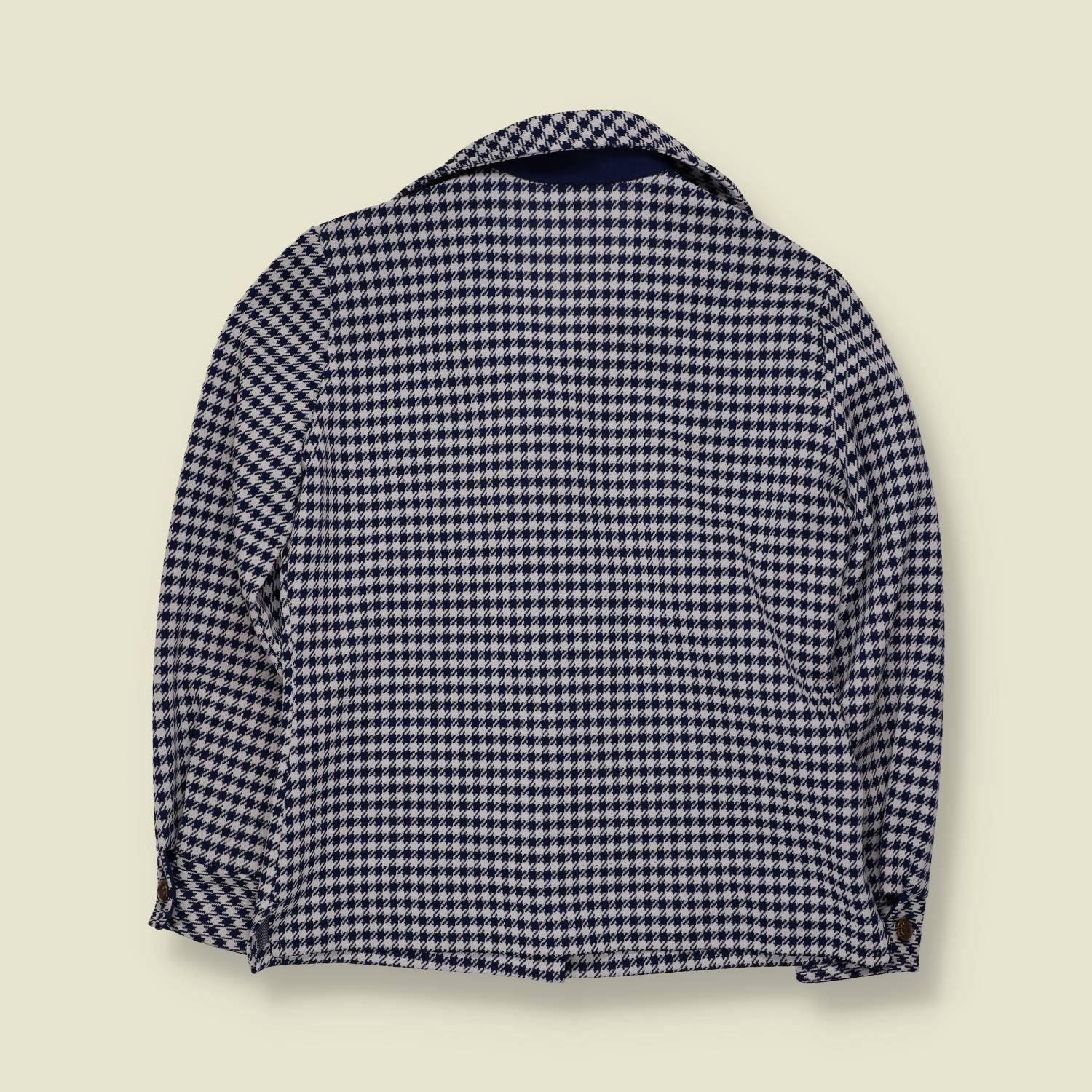 1970s | Houndstooth Blouse | Navy - 12