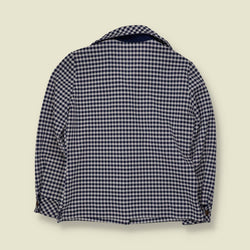 1970s | Houndstooth Blouse | Navy - 12