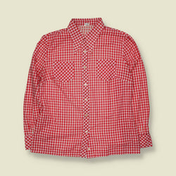 1970s | Gingham Check Blouse | Red - 8