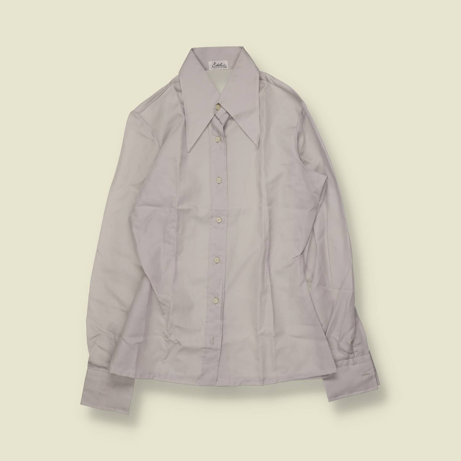 1970s | Edel | Dagger Collar Blouse | Grey - 8