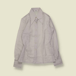 1970s | Edel | Dagger Collar Blouse | Grey - 8