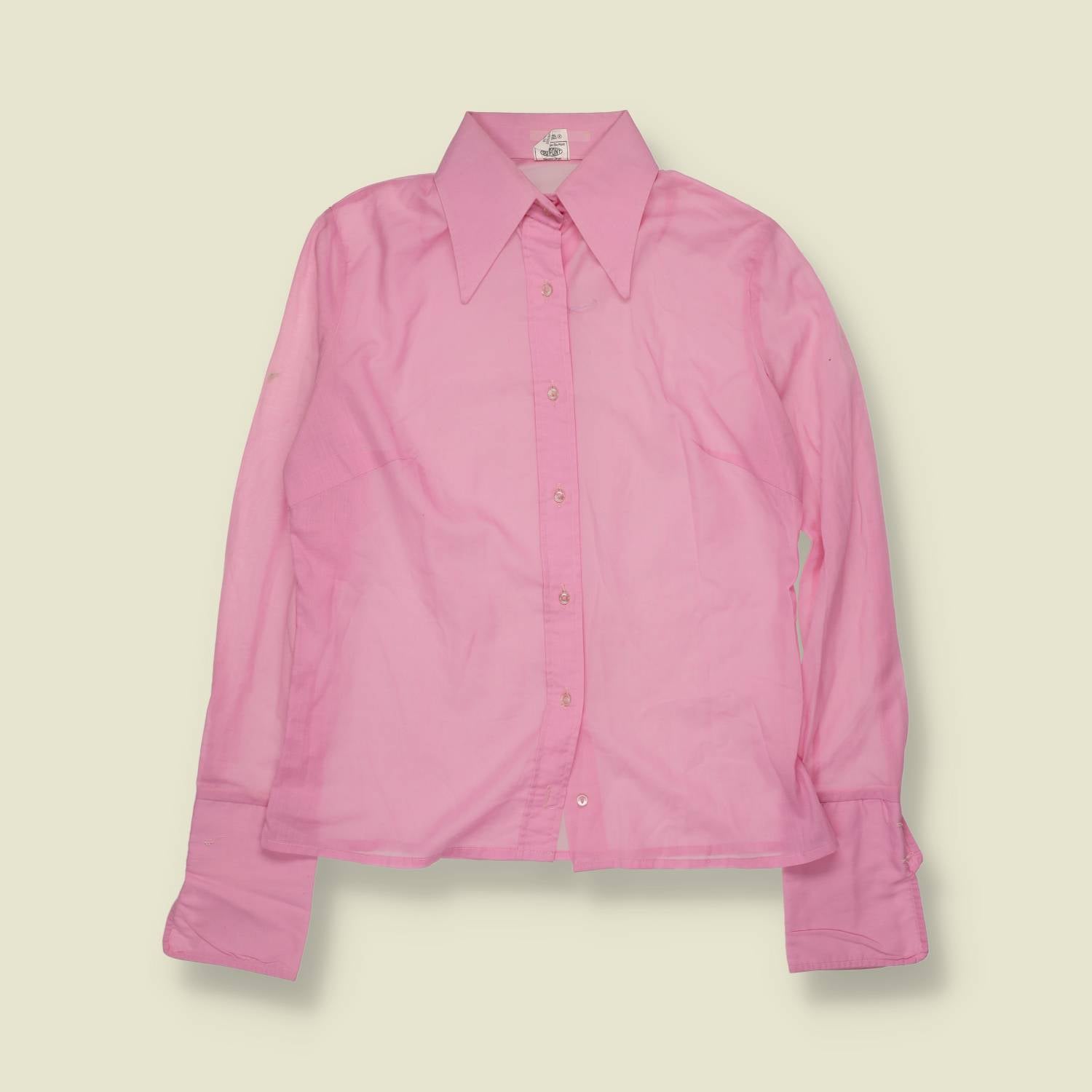 1970s | Dagger Collar Blouse | Pink - 10