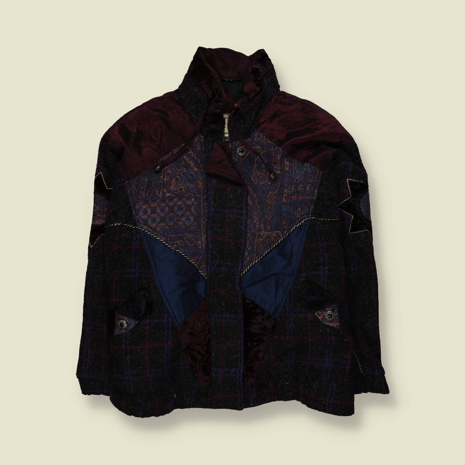 1980s | Karizma | Baroque Print Wool Jacket | Black - 24