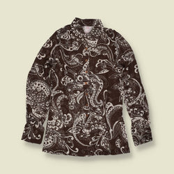 1970s | TGL | Deadstock Paisley Print Blouse | Brown - 6