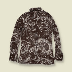 1970s | TGL | Deadstock Paisley Print Blouse | Brown - 6