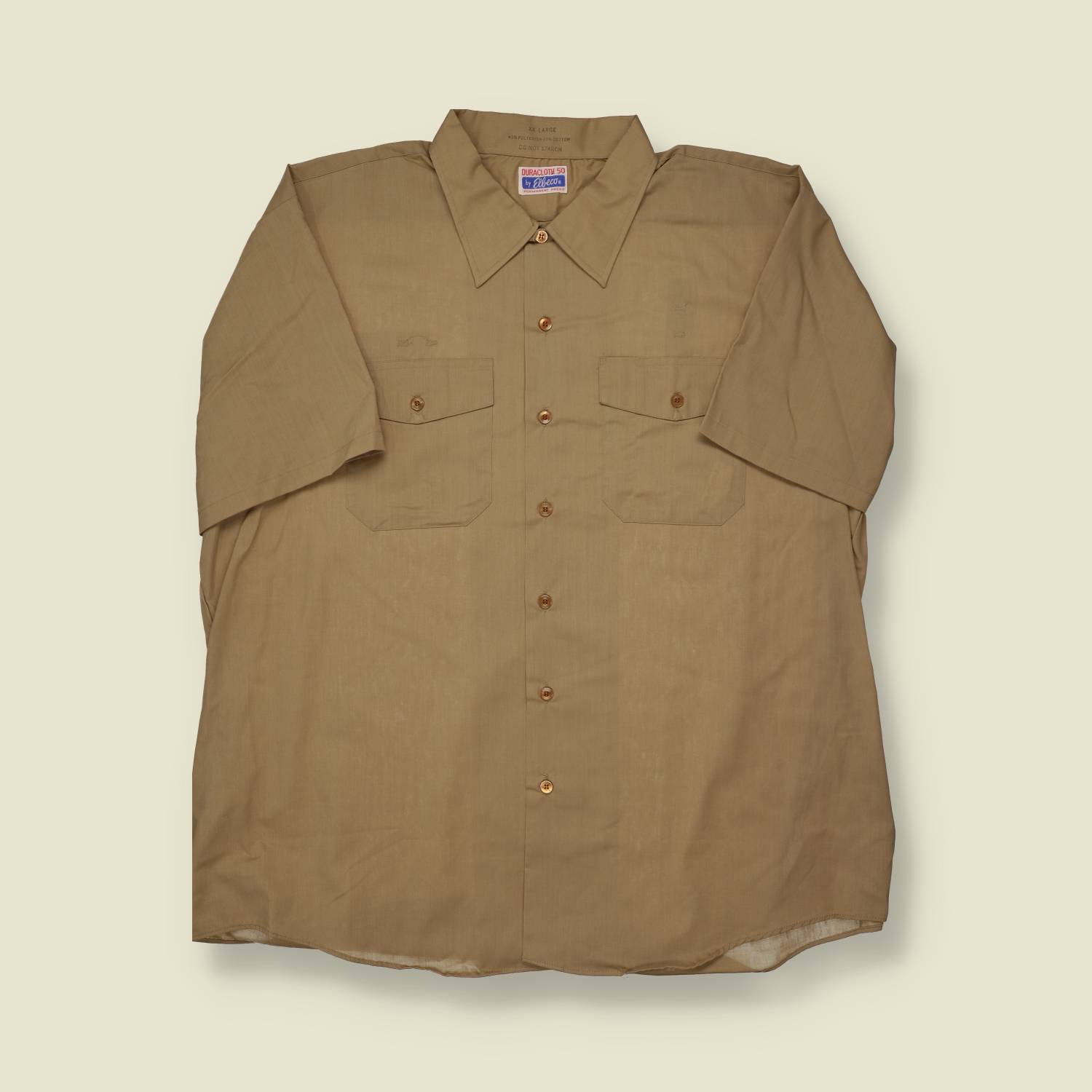 1980s Elbeco “Duracloth 50” Khaki Uniform Shirt - XL