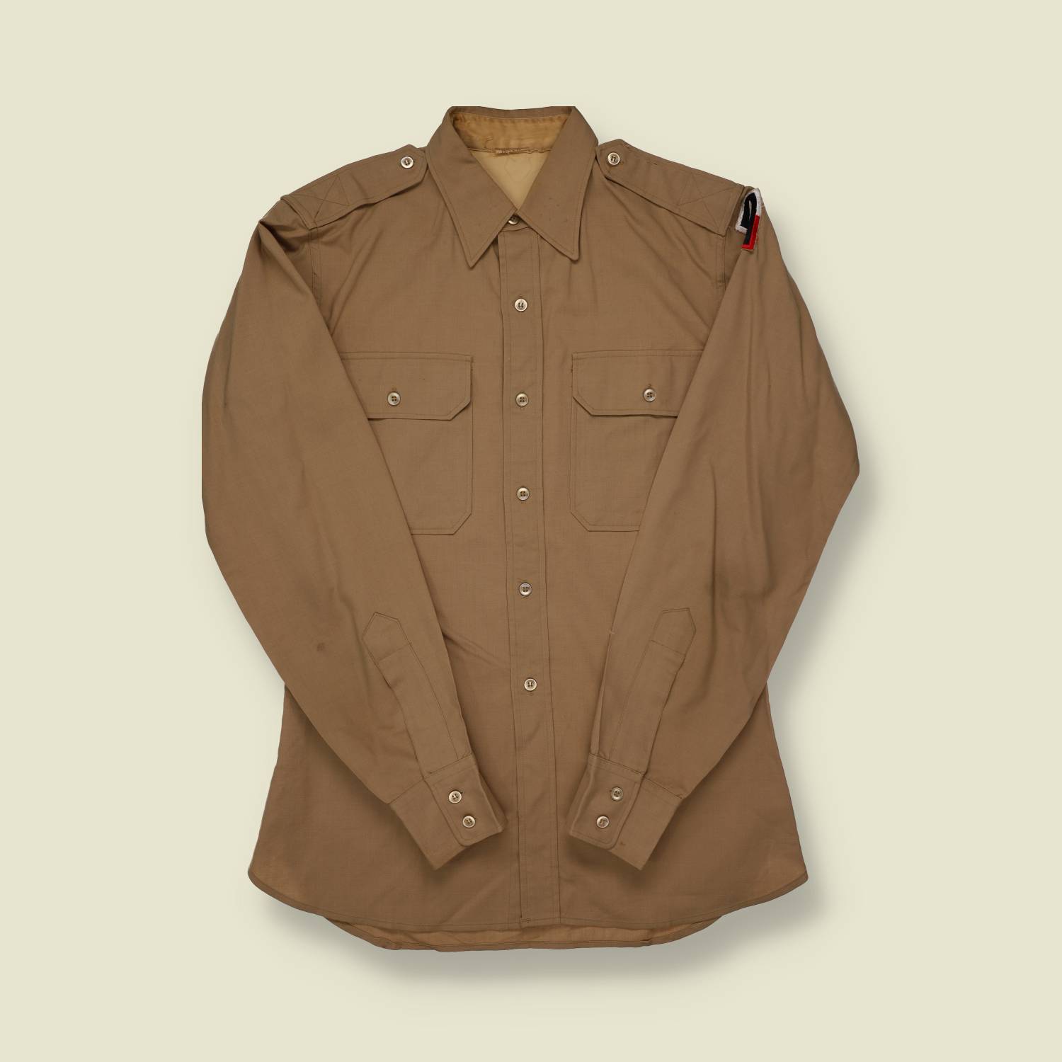 1970s U.S. Army Khaki Long-Sleeve Service Shirt - XS/S
