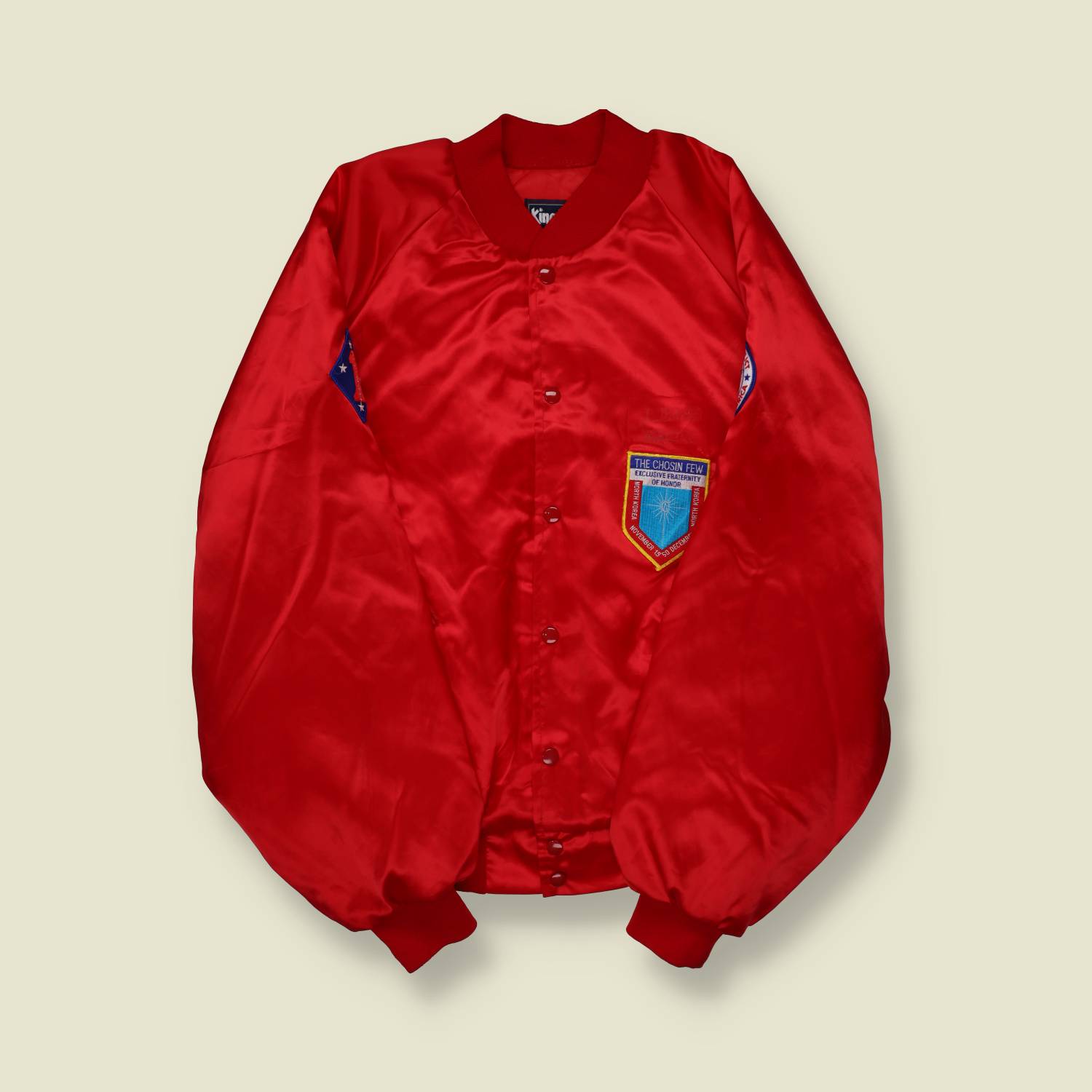 1980s King Louie “The Chosin Few” Korean War Veterans Satin Jacket - XL