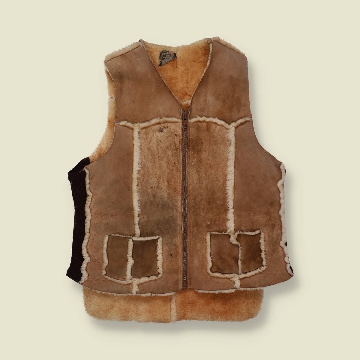 1960s Shearling Sheepskin Vest - M