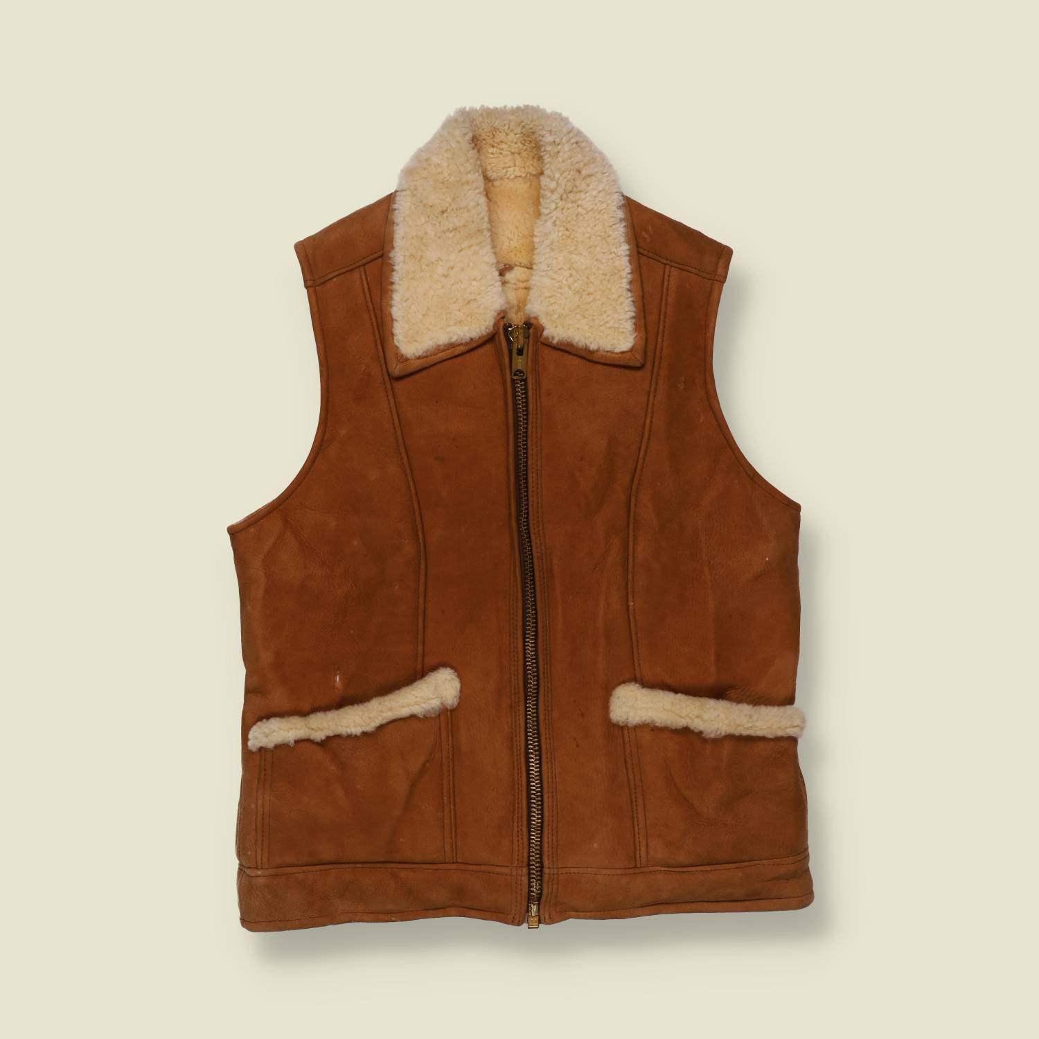 1970s Shearling Zip Vest - XS/S