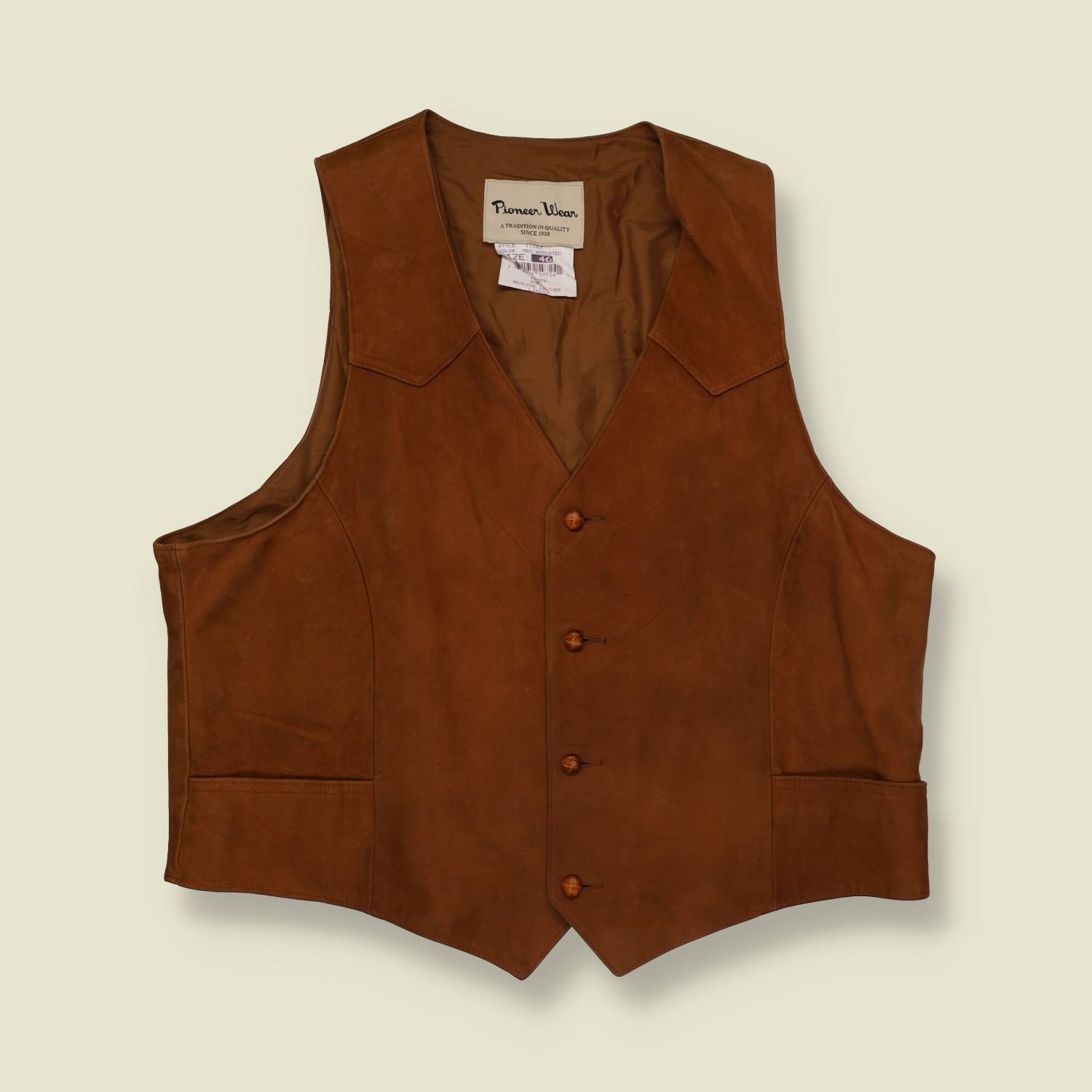 1970s Pioneer Wear Suede Western Vest - L