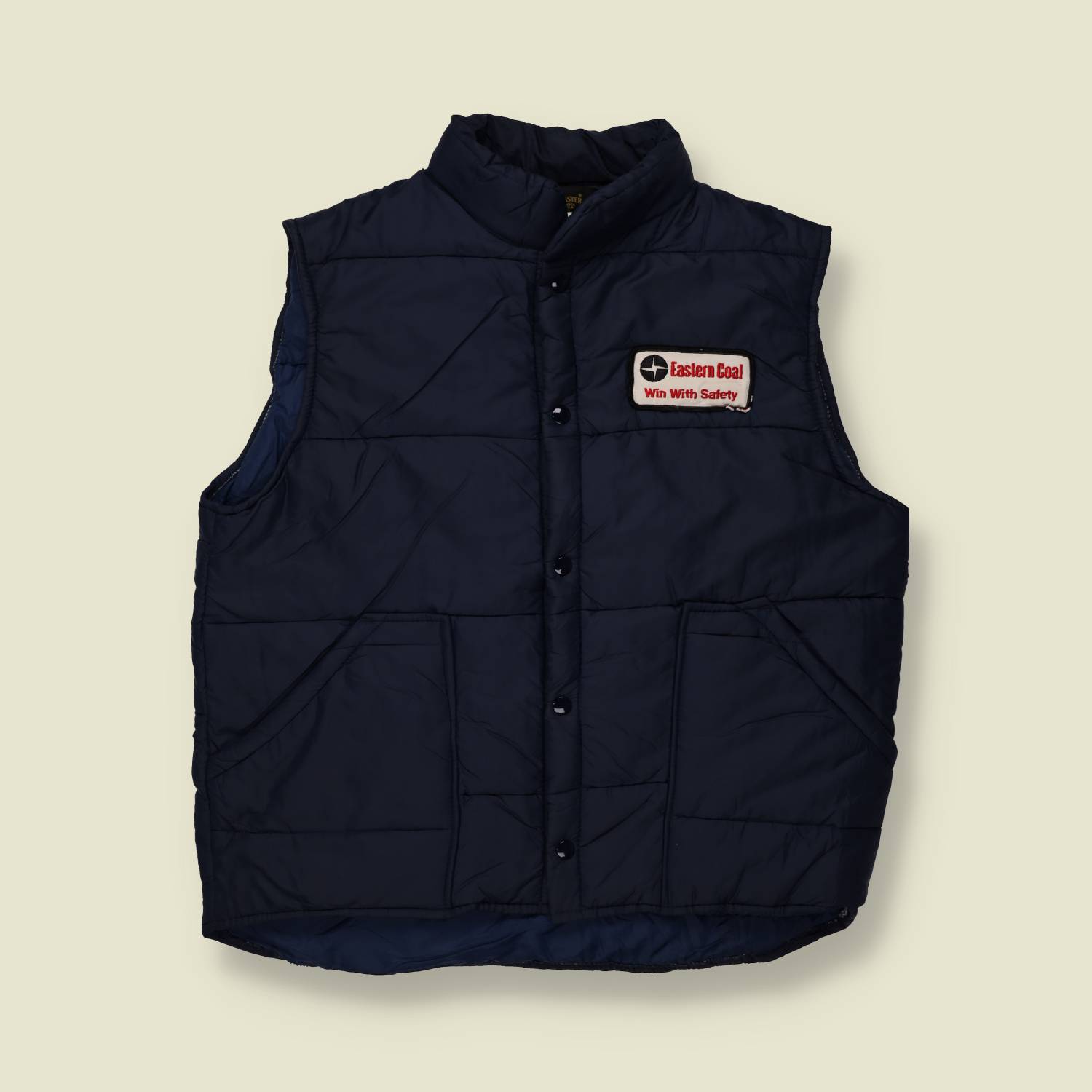 1980s Made in USA Eastern Coal “Win With Safety” Puffer Vest - M/L
