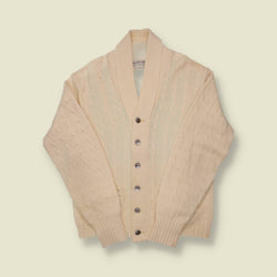 1970s Graham Knitwear Virgin Wool Shawl Collar Cardigan - M