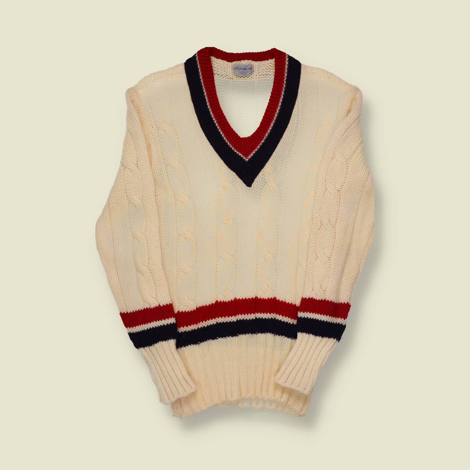 1950s Spalding & Bros Cable Knit Cricket Sweater - XXS