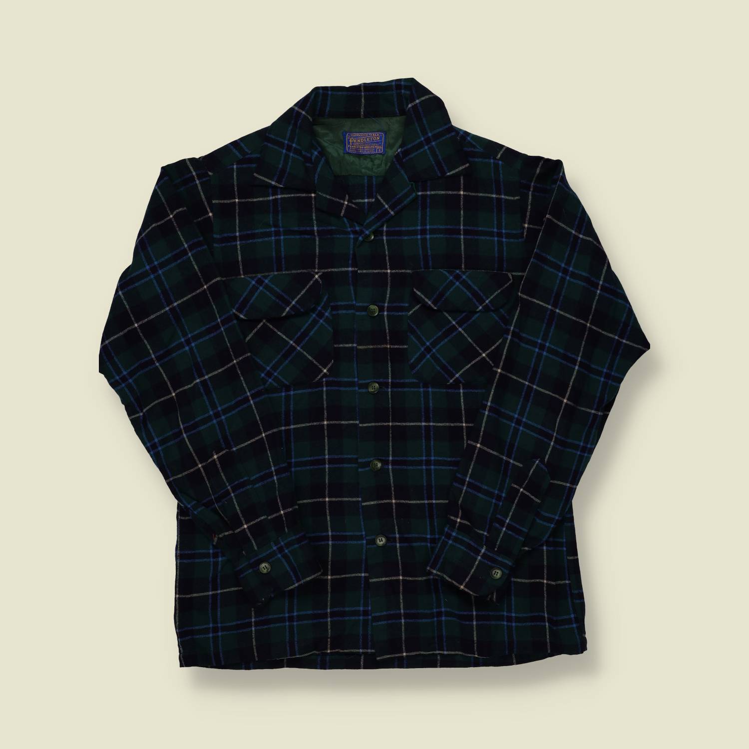 1960s/70s Pendleton Wool Plaid Board Shirt – Blackwatch Tartan - M