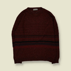 1980s | Emilio Adani | Textured Knit Jumper | Burgundy - L