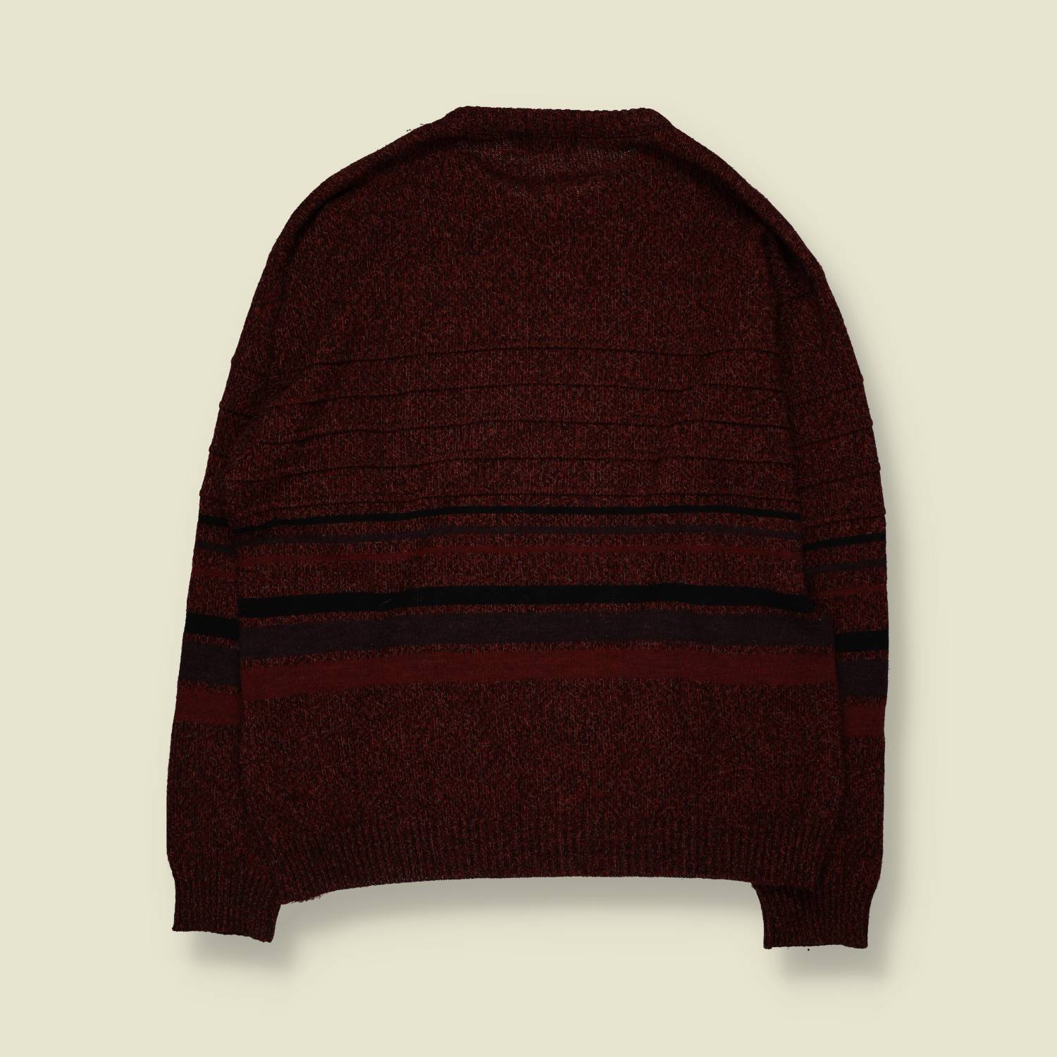 1980s | Emilio Adani | Textured Knit Jumper | Burgundy - L