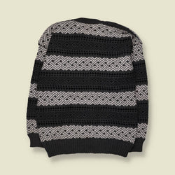 1980s | Fair Isle Knit Jumper | Black/Grey - L