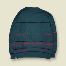 1980s | Westbury | Textured Knit Jumper | Teal - XXL