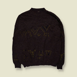 1980s | Angelo Litrico | Aztec Knit Jumper | Brown/Olive - XXL