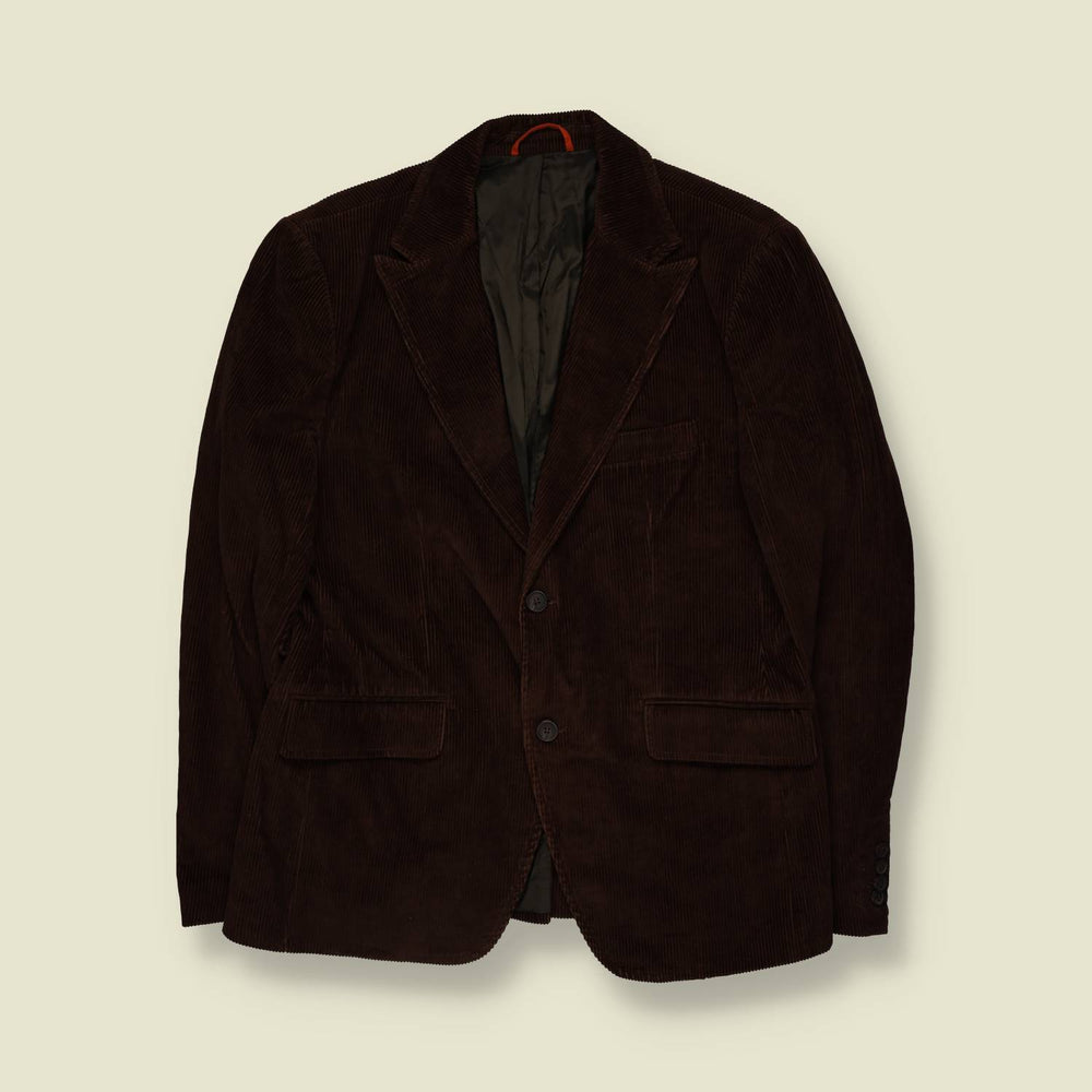1990s | Loon | Corduroy Blazer | Dark Brown - M