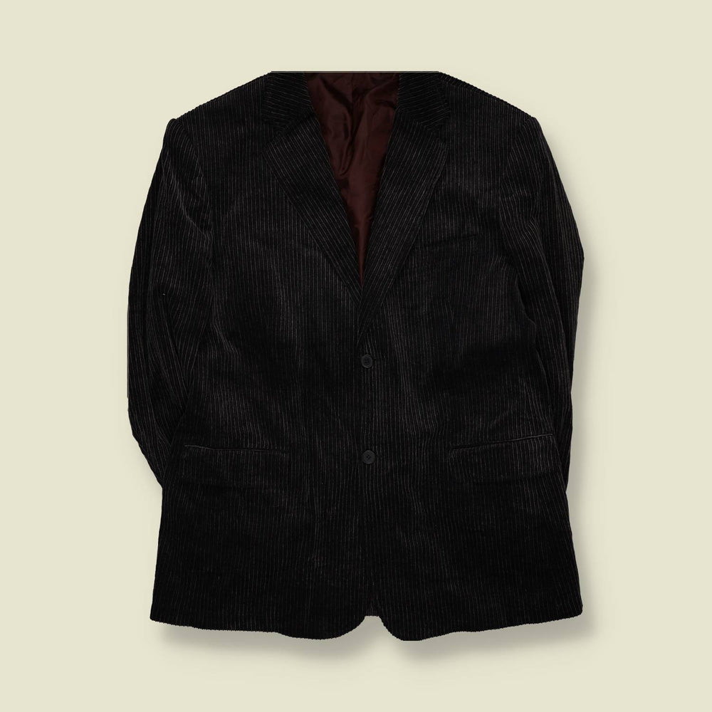 1990s | Angelo Litrico | Corduroy Blazer | Black - XL
