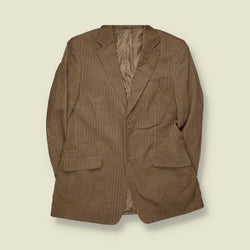 1990s | Batistini | Corduroy Blazer | Beige Pinstripe - M