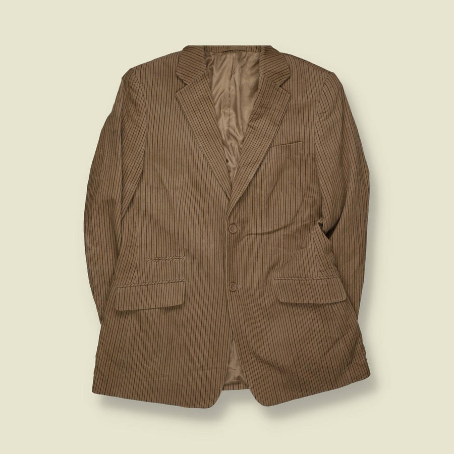 1990s | Batistini | Corduroy Blazer | Beige Pinstripe - M