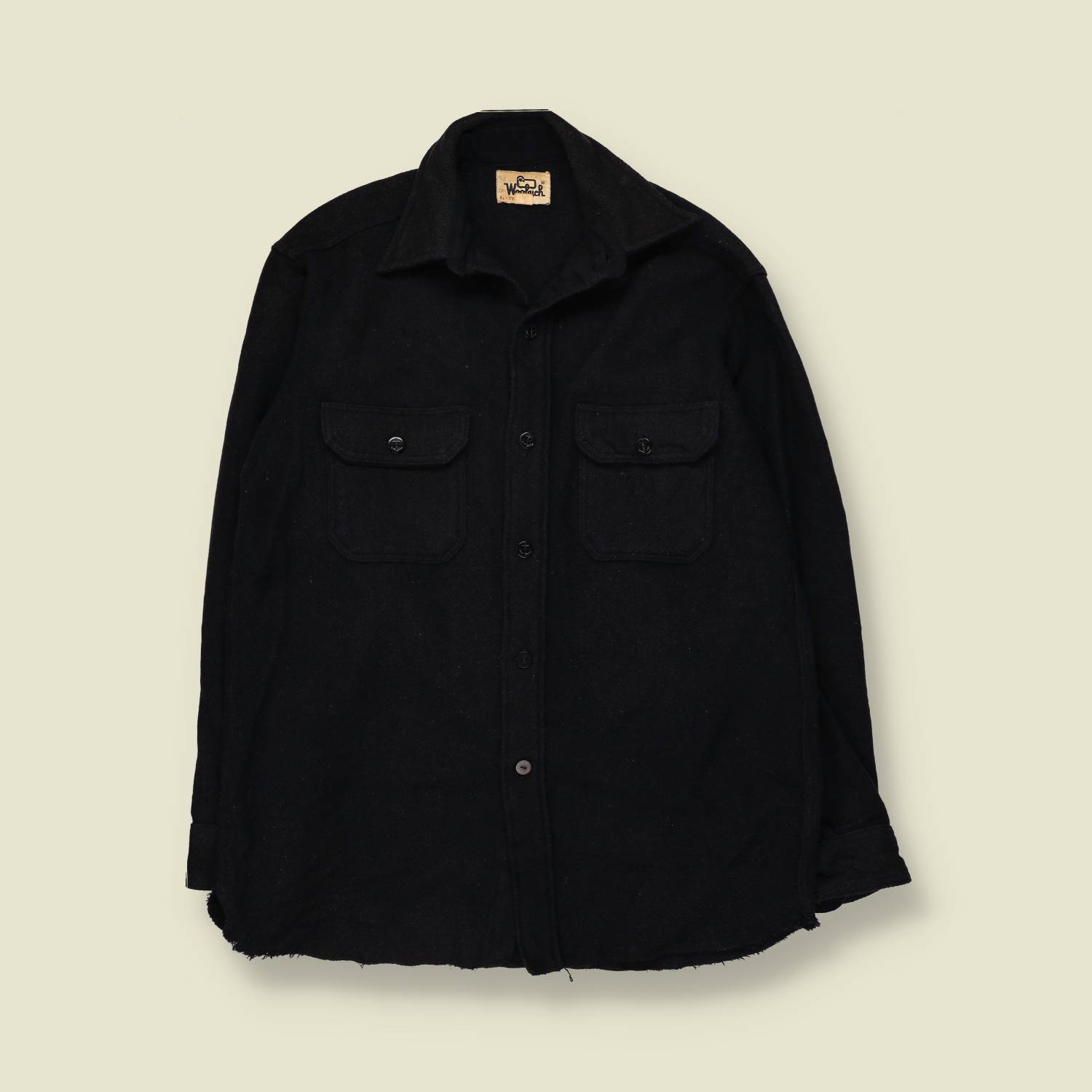 1970s | Woolrich | Wool CPO Shirt | Black - M