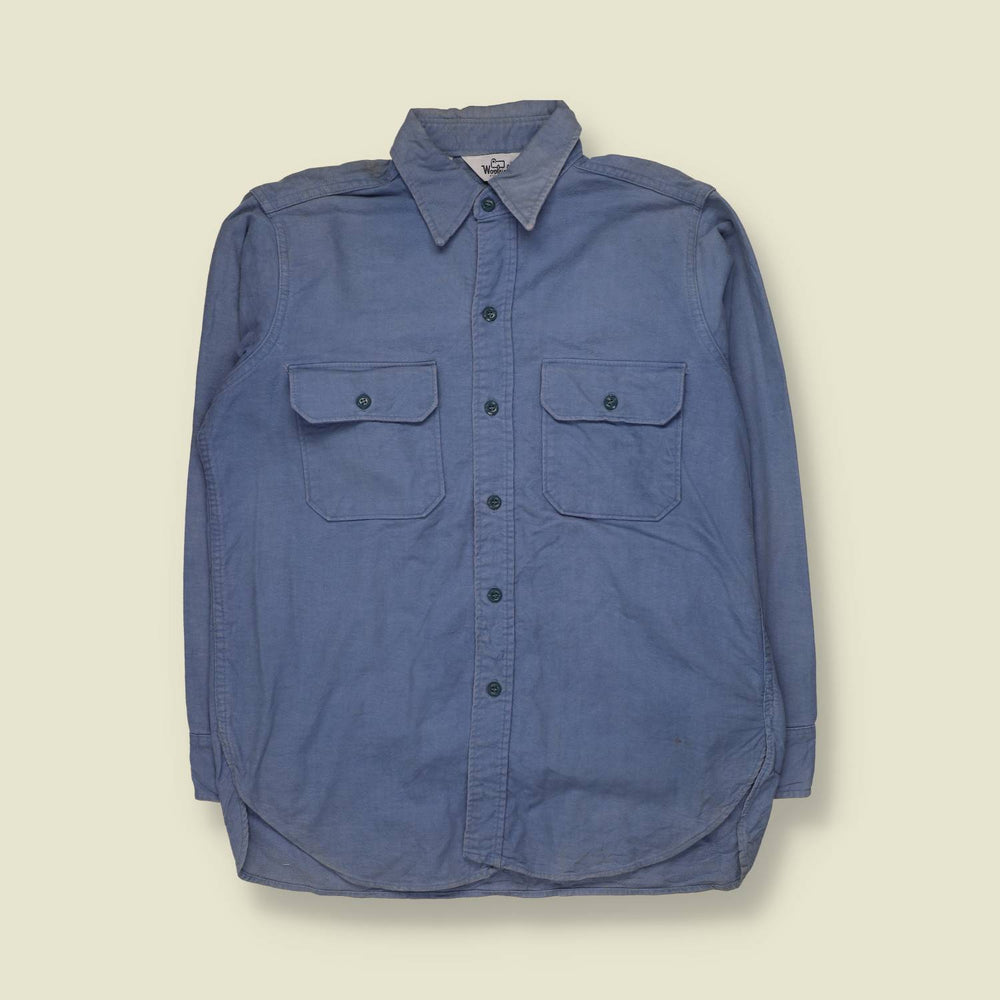 1980s | Woolrich | Cotton Chamois Shirt | Blue - L