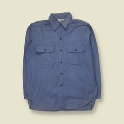 1980s | Woolrich | Cotton Chamois Shirt | Blue - L