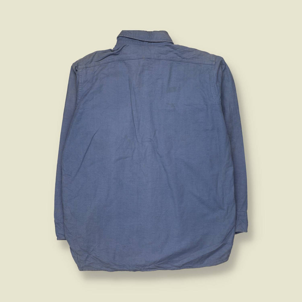 1980s | Woolrich | Cotton Chamois Shirt | Blue - L