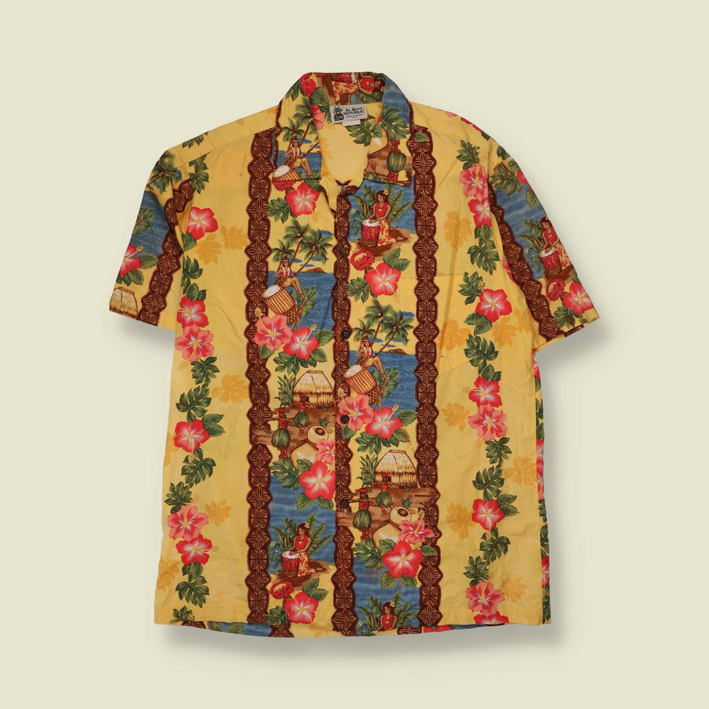 1990s | Aloha Republic | Hawaiian Print Shirt | Yellow - M