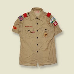 2000s | Boy Scouts of America | Patch Uniform Shirt | Khaki - XS