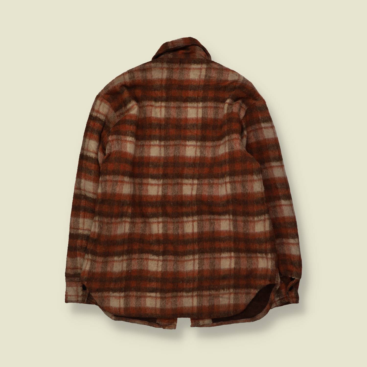 1970s | Sutton & Sutton | Wool CPO Shirt | Brown Plaid - M