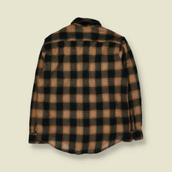 1970s | Wool Shirt | Green/Tan Check - M