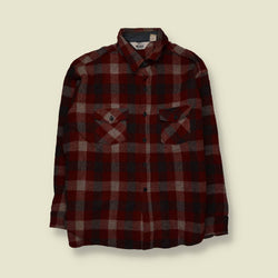 1980s | Woolrich | Wool Shirt | Red/Grey Plaid - 4XL