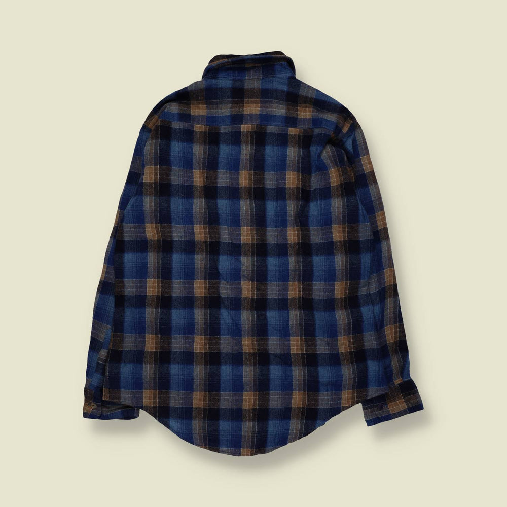 1970s/1980s | Vanderbilt | Wool Shirt | Blue/Tan Plaid - M