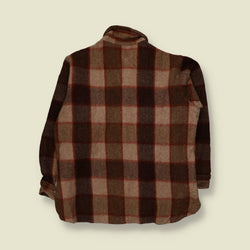 1970s | Wool Shirt | Brown Plaid - XL
