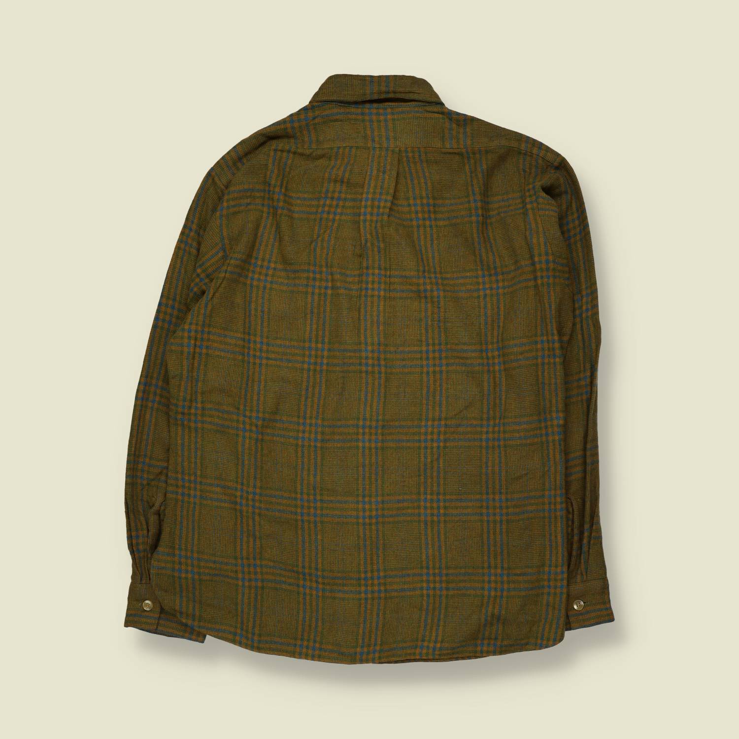 1980s | Arrow Chaparral | Wool Blend Shirt | Olive Plaid - M