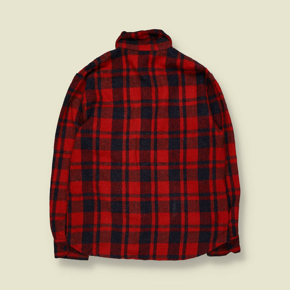 1970s | Northern Summit | Flannel Shirt | Red/Navy Buffalo Check - L