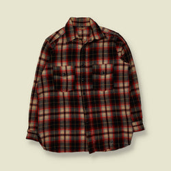 1940s/1950s | Kleinhans | Wool Shirt | Red/Tan Plaid - L