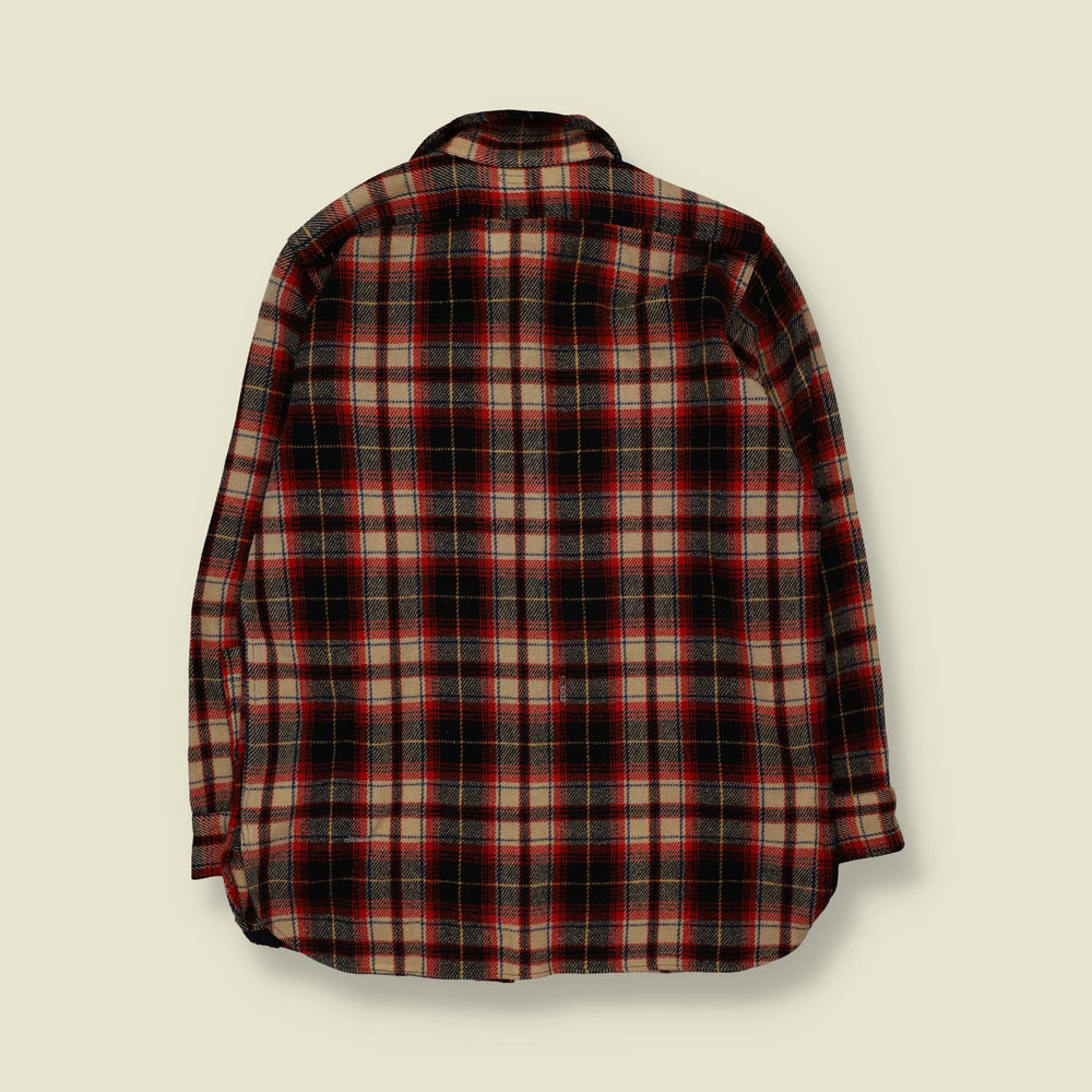 1940s/1950s | Kleinhans | Wool Shirt | Red/Tan Plaid - L