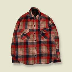 1970s | Alexander's | CPO Wool Shirt | Red/Navy Plaid - S